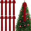 8 Pcs Extra Large Valentines Day Velvet Bows, 17.7 x 8.7 Vintage Raw Edge Ribbon Swag Bows for Romantic Home Decor, Door Wall Mantel Hanging Decorations(Burgundy,8.7 x 17.7 x 1.5 in)