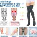 Ted Hose Compression Stockings - Anti Embolism Compression Stockings - Thigh High Compression Socks for Women and Men - 15-20 mmHg Compression Ted Hose with Inspect Toe Hole (XXL, Beige)