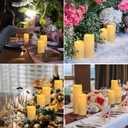 YOROXRG Set of 24 Waterproof Outdoor Flameless Candles, LED Candles with 4 Remote and Timer,(H 4" 5" 6" x D 2.2"),for Christmas,Halloween,Wedding,Festival