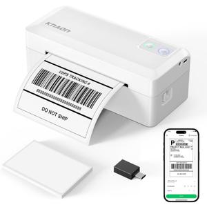 KNAON Shipping Thermal Label Printer, 4x6 Portable Label Printer, Bluetooth Label Maker for Small Business, Support iPhone,Android,Windows,Mac,Chromebook,Works with USPS, Ebay,Shopify&More, White