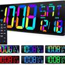 KMMKGG 5.6'' Number 11 RGB Color Digital Display 17.2" Large Digital Wall Clock with Bluetooth Time Sync | Auto-Brightness, Remote Control Alarm Clock for Home | Wall Decor Gift (DST Auto-Adjust)