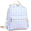 Gingham Pattern Backpack, Pink and Blue Checkered, 34cm x 9cm, Large Capacity Suitable for Travel for Girls (blue)