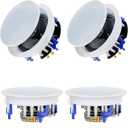 Herdio 6.5'' 640Watts 2-Way Bluetooth Ceiling Speakers Package Great for Home Theater System, Living Room,Office,Flush Mount Wired (4 Speakers)