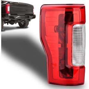 Nakuuly Tail Light Assembly Compatible With 2017 2018 2019 Ford F250 F350 Super Duty without Blind Spot W/O LED Left Driver Side Taillight Rear Brake Lamp with Bulb # HC3Z13405D