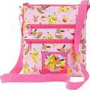 Pokemon Shoulder Bag Kids Teens 3D Pikachu Crossbody Bag Travel Vacation Anime Gifts (Pink Aop)