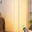 EDISHINE LED Floor Lamp, 55" Modern Minimalist Rectangular Corner Light 3000K-6000K Dimmable, Remote Control & Foot Switch, Metal Base Standing Lamps for Living Room, Bedroom, Office, Gold