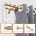 Double Curtain Rods with Aluminum End Cap and Full Surround Brackets,1"Front and 5/8" Back Rod,Adjustable between 36 to 72 Inches (3-6 Feet), Warm Gold Double Window Drapery Rod