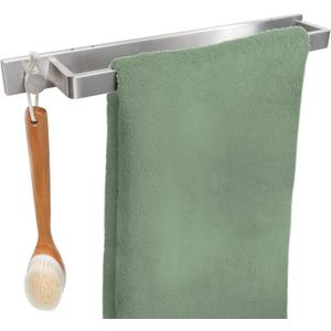 Saffron & Sage Towel Racks for Bathroom Wall Mounted, 17 inch Heavy Duty Bathroom Towel Rack Wall Mounted, Stainless Steel Bathroom Towel Holder for Bathroom Wall, Easy to Installation, Brushed Steel