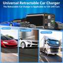 Retractable Car Charger, 120W USB-C Fast Charge Phone Charger for Car, 4-in-1 Dual Type-C Cables & USB-A QC Port, Car Charger for iPhone 17/16/15/14/13 Samsung Travel Essentials Gifts for Women & Men