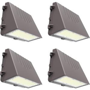 Lightdot 4Pack 200W LED Wall Pack Lights, 100-277v Full Cut Off Dusk to Dawn Photocell, 30000Lm(150Lm/W) 5000K IP65 Outdoor Exterior Lighting for Garage,Warehouse,Yard,Building,Factory,ETL, Downlight 