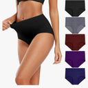 Molasus Women's Cotton Underwear High Waisted Full Coverage Ladies Panties (Regular & Plus Size), Small