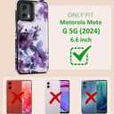 Shorogyt for Moto G 5G 2024 Wallet Case with Card Holder - Designer Purple Flower Pattern Kickstand Magnetic Clasp Back Flip Folio Leather Phone Cases for Women Men Girls for Moto G 5G 2024