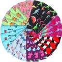 JANYUN 24 Pack Ice Pop Sleeves Neoprene Freezer Pop Sleeve Popsicle Covers Holders Bags BPA-Free for Kids Party Supplies (Colorful)