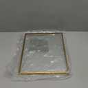 Glass Pressed Flower Frame Handmade, Floating Picture Frames for Pressed Flowers, Tabletop Artwork Photo Frames, Brass Desk Picture Frame for Home Office Plant Specimen, Gold, 8x10 Inches (8L" x 10W")