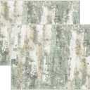 2 Pcs Area Rugs 18" x 30", Modern Abstract Machine Washable Large Sage Green Soft Rug,Welcome Mats Entryway Rug Doormats for Kitchen (Sage Green)