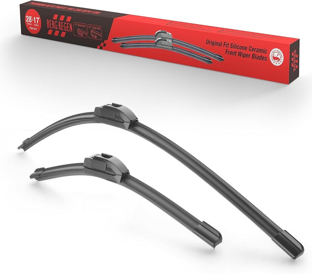 28"+17"Silicone Windshield Wiper blades Replacement for Nissan Altima 2007 2008 2009 2010 2011 2012+More Cars,All-Season Automotive Front Wiper Blades(Pack of 2) U/J Hook