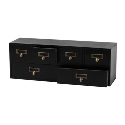 Apothecary Drawers Wooden Storage Box Vintage Wooden Drawers Wood Desktop Organizer Countertop Storage Box Library Card Catalog Cabinet Apothecary Cabinet （BLACK06）