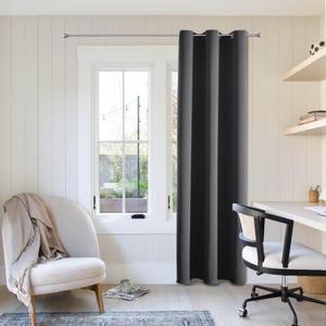 ChrisDowa Grommet Blackout Curtains for Bedroom - Thermal Insulated Room Darkening Curtains for Living Room (1 Panel Set, Dark Grey,42W x 84L)