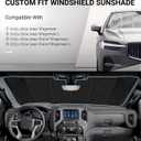Pigenius Windshield Sun Shade for Jeep Wagoneer & Grand Wagoneer (L) 2022-2026, NOT for Electric, Reversible Silver/Black