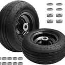 (2-Pack) 11x4.00-5 Lawn Mower Tires, 11x4.00-5 Tire and Wheel Assembly Universal Lawn Mower/Yard Tractor Turf Tires 4 Ply - 3.4 Centered Hub with 3/4 Bushing, 2 pcs
