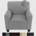 ZNSAYOTX Chair Slipcovers with Arms for Living Room High Stretchy Spandex Pet Friendly Armchair Furniture Protection Covers (Black and White, Chair) (Small)
