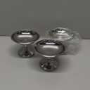 DOITOOL Mini Dessert Bowls Small Ice Cream Cups: 3PCS Stainless Steel Footed Dessert Cup Metal Fruit Plate Holder Party Favors Ice Cream Holder for Sundae Candy Jelly Fruit