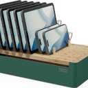 Prosumer's Choice Natural Bamboo Charging Station Rack for Smartphones and Tablets (Metal & Bamboo, Green)