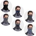 2 x 6 PCS Unisex Neck Warmer, Seamless Tube Balaclava, Face Cover, Cycling Mask, Ski Snood, Multifunctional Headwear, Neck Gaiter (Multicolor) (Black)