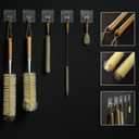 ALINK Extra Large Long Bottle Brush Set - 16" / 15" Long Bamboo Handle Bottle Cleaner for Narrow Neck Beer Wine Bottles, Decanter, Tumblers, Thermos, Jugs with Straw Brush, Kettle Spout/Lid Brush