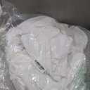 MooMee Bedding Duvet Cover Set 100% Washed Cotton Linen Like Textured Breathable Durable Soft Comfy (Solid Bright White, King 104"x90")