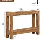 Tohomeor Farmhouse Console Table, 47 Inches Entryway Console Table, Wooden Rectangular Sofa Table Behind The Couch Table with 2-Tier Storage for Living Room Entrance Hallway (Rustic Wood Grain), 47.24 x 11.81 x 31.5 inches