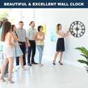 Pytha Sight 24 Inch Large Oversized Farmhouse Modern Decorative Wall Clock for Living Room,Silent Industrial Big Roman Numerals Vintage Metal Round Wall Clocks for Kitchen,Dinng Room,Office