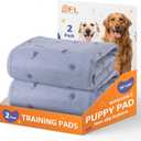 Washable Pee Pads for Dogs, 2Pack Puppy Pads Washable,Absorbent Reusable Whelping Pads, Non-Slip Dog Mats with Bone Print for Floor Protector, Couch Cover, Crate, Potty Training 36x36