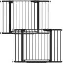 Cumbor 2 Pack 29.7-46" Baby Gate for Stairs, Mom's Choice Awards Winner-Auto Close Dog Gate for doorways, Easy Install Pressure Mounted Pet Gates indoor, Easy Walk Thru Wide Safety Gate for Dog, Black