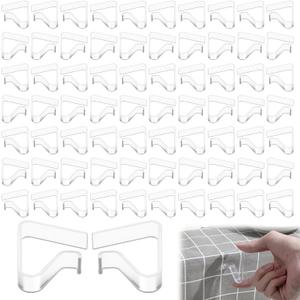 72pcs Large Transparent Tablecloth Clips, PVC Windproof Table Cover Holder Clamps for Indoor Outdoor Picnic, Wedding, Party, Camping