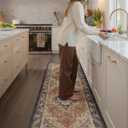 Color&Geometry Anti Fatigue Kitchen Mats for Floor 24x59, Vintage Decor, Easy Clean, Waterproof & Oil Proof, 0.4" Thick Cushioned, Non-Slip Kitchen Runner Rug for Sink, Laundry, Office, Warm Coral, 2' x 4'11"