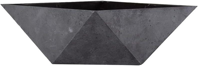 The HC Companies 6 Inch Deco Faceted Plastic Succulent Bowl - Unique Decorative Indoor Planter with Drainage Hole, Faux Concrete