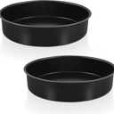 P&P CHEF Non-stick Cake Pan Set of 2, 9.5 Inch Round Baking Cake Pans Tins for Tier Smash Cakes, Non-Toxic & Solid, Stainless Steel Core & Leak-Proof, 2Pcs