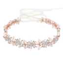 Oriamour Bridal Headpiece Flower Design Wedding Headband Bridal Hair Accessories (Rose Gold)