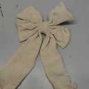 6 Pcs Knitted Large Red Christmas Bows 18in Big Crochet Christmas Tree Bow Neutral Ribbon Bow Hanging for Tree Topper Winter Party Wreath Garland Fireplace Holiday Decorations Beige