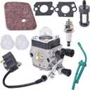 Autoparts Carburetor Ignition Coil Replacement for STIHL FS55 FS38 FS55R KM55 FS45 FS46 String Trimmer Weedeater Parts, Replace C1Q-S66 C1Q-S97A