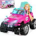 ULOVEME RC Cars - Remote Control Car with 5.5" Doll for Girls, 2.4GHz Je ep RC Cars - Simple Control Toy Cars for Kids (Pink)