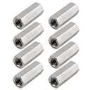 TOPPROS Pack of 8 M6 X 1.0-Pitch 25mm Length Hex Width 10mm Metric Hex Coupling Nut 304 Stainless Steel Rod Coupling Nuts
