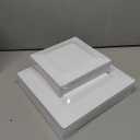 N9R 60PCS White Square Plastic Plates, 30 Dinner & 30 Dessert Plates Heavy Duty, Fancy Disposable Plates for Party, Wedding and other Events