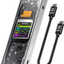 DOCKCASE Explorer Edition M.2 NVMe SSD Enclosure,Support 10s PLP Prevents Write Data Loss,USB 3.2 Gen 2 Type-C (10 Gbps), fits NVMe PCIe,Size 2230/2242/2260/2280,Support M-Key B+M Key UASP (Silver)