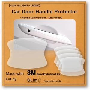 3M-5pcs Car Door Handle Cup Protector/Sticker/Guard, 3M-PPF(Paint Protection Film), Clear(Transparent), Anti Scratch, Universal Fit for Most Cars (Clear/5pcs)