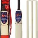 Junior Cricket Bat Set Wooden Gift Size 4, 6 Includes Stumps Ball Bat Carrying Bag
