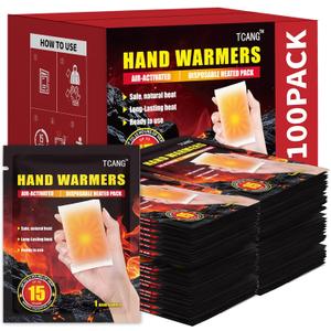 Hand Warmers Disposable - Up to 15 Hours of Heat - 50/100/200 Pack Super Long Lasting Air Activated Warmers, All Natural, Portable for Body, Hands & Toes - Odorless Hot Warmer Heater for Outdoor Sport