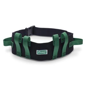 Posey 6537Q Transfer Belt, Black with Green Economy Model Extra-Wide Soft Nylon Washable Walking Belt & Gait Transfer Belt Medical Supplies for Nurses, Therapists & Home Care Caregivers (6537Q)