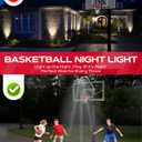 Metal Stands with Basketball Hoop Light LED, 103.9x15x27.5 in, Fits Square Poles up to 4 and Round up to 3.7, In-Ground Hoop and Backboard, Easy to Install (No Built-in Solar Charging)